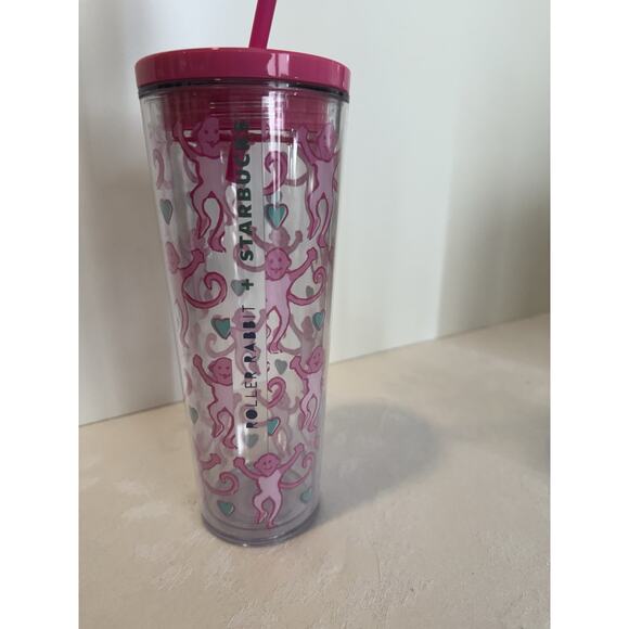Starbucks x Roller Rabbit Pink Tumbler Limited Edition SOLD OUT - Picture 4 of 11